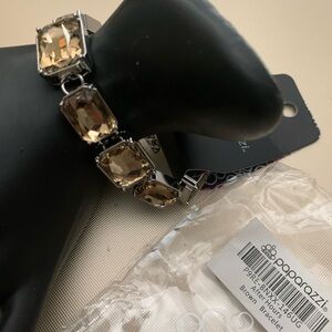 Paparazzi Brown Crystal Tennis Bracelet